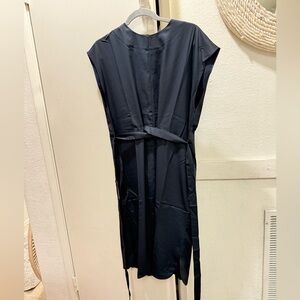 No Less Than black satin dress medium